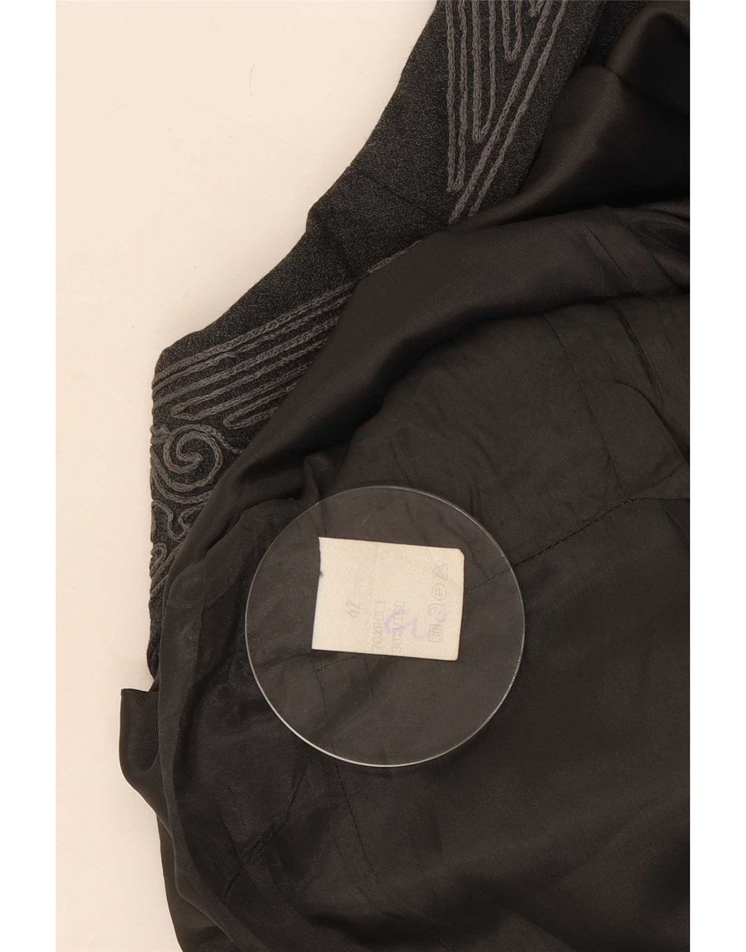 Vintage mujer 6 botones Blazer chaqueta IT 42 gris medio Paisley poliéster