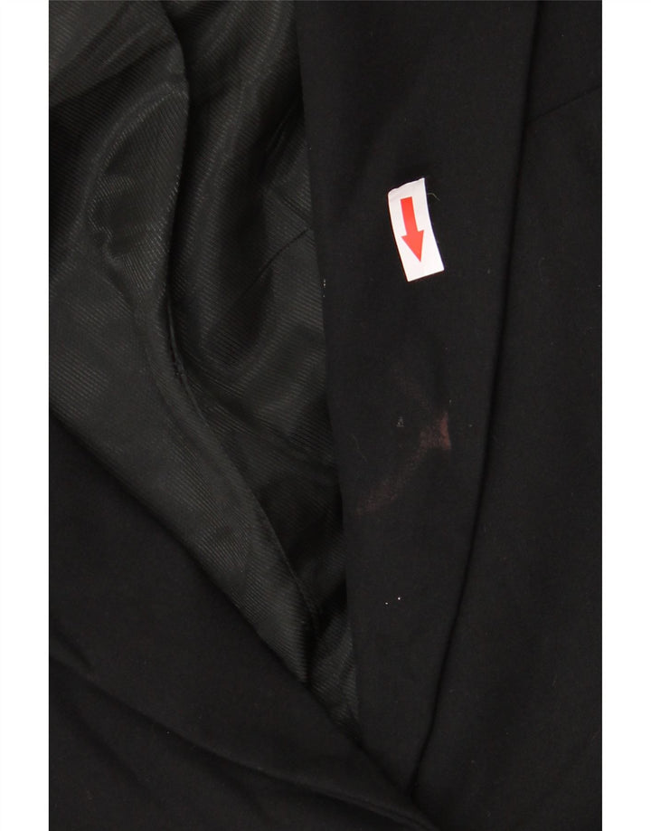 Zara Chaqueta Blazer De 1 Botón Para Mujer UK 44 Mediana Poliéster Negro