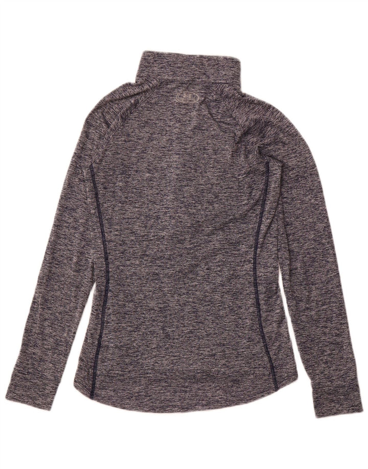 UNDER ARMOUR Mujer Heat Gear Jersey Chándal Top Reino Unido 10 Pequeño Azul Marino