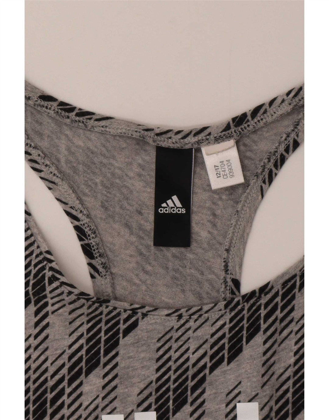 Adidas Mujer Gráfico Chaleco Top UK 12 Gris Medio Geométrico