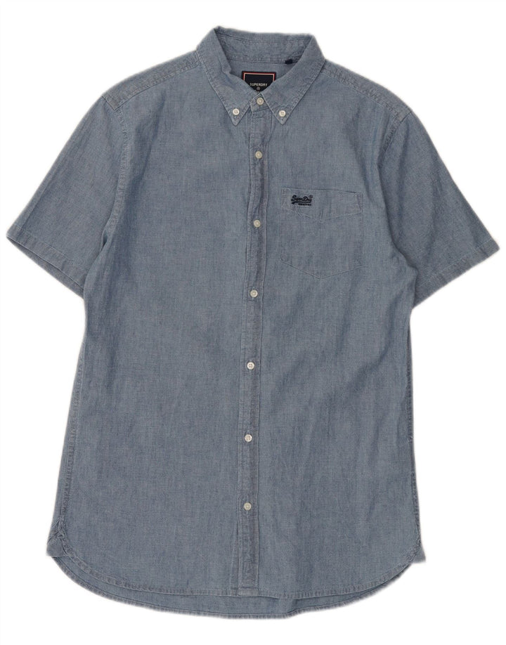 Superdry Camisa De Manga Corta Para Hombre De Algodón Azul Pequeño