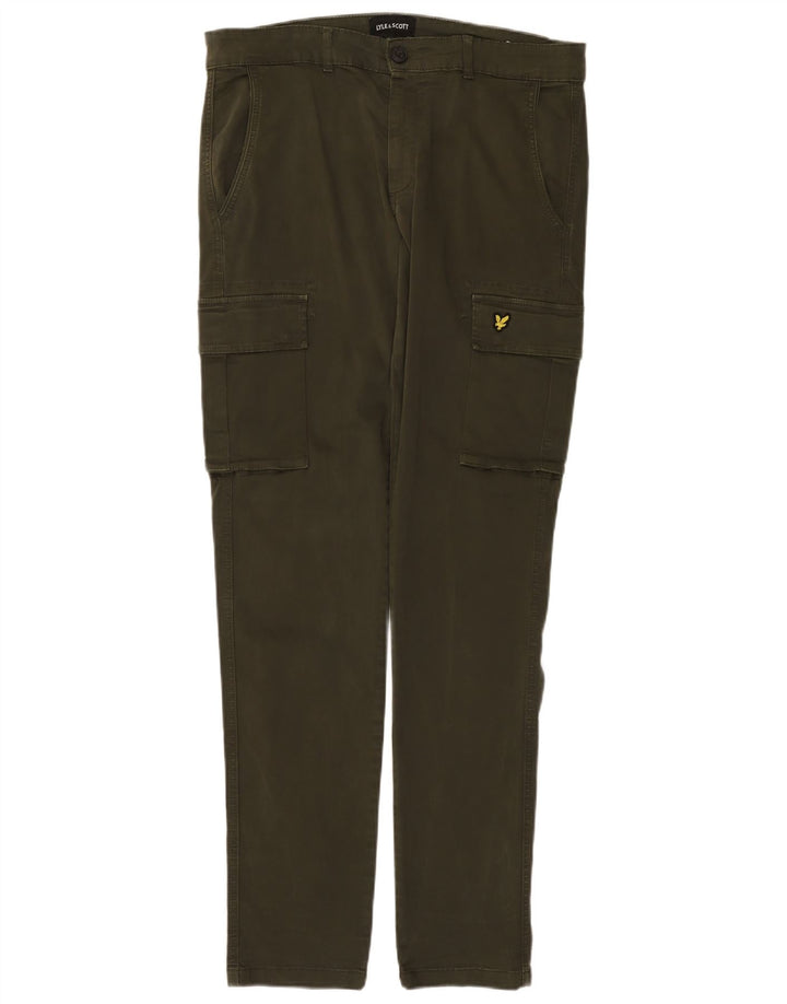 LYLE & SCOTT Pantalones cargo ajustados para hombre W34 L34 Algodón caqui