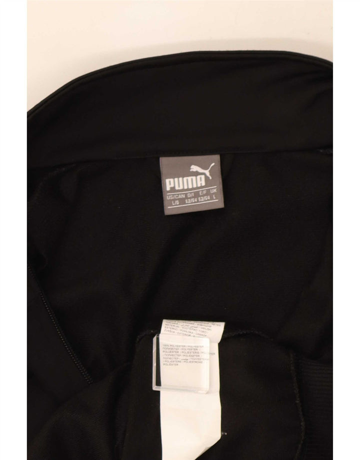 Puma Mens Graphic Chándal Top Chaqueta Grande Poliéster Negro