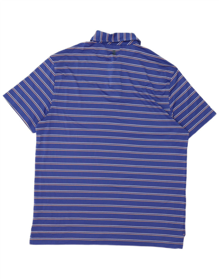 IZOD Polo de golf para hombre Poliéster a rayas azules grandes