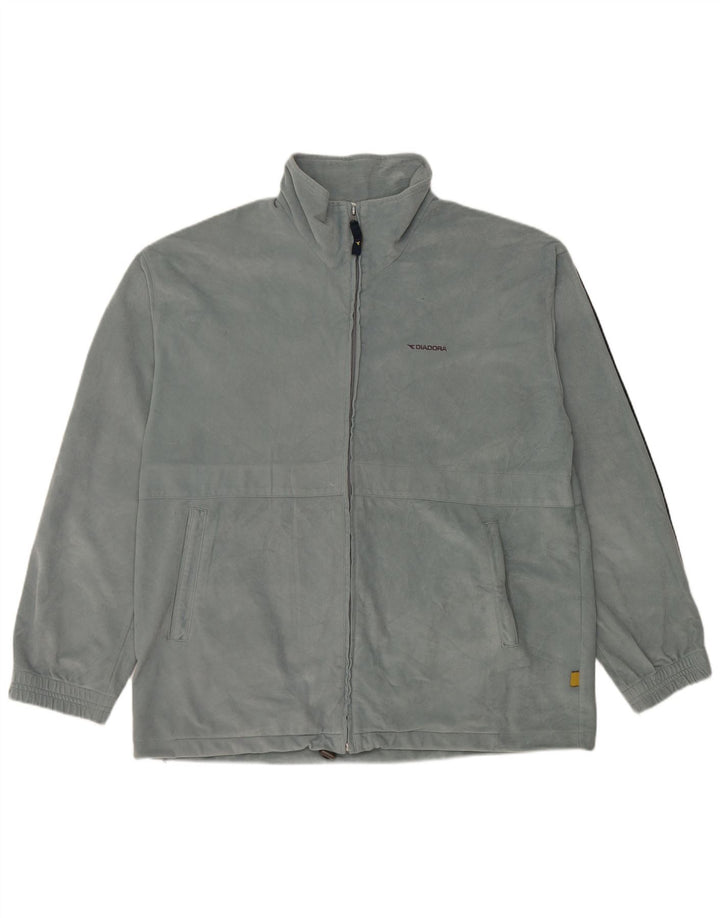 Diadora Chaqueta de chándal de terciopelo para hombre UK 44 2XL Poliéster azul