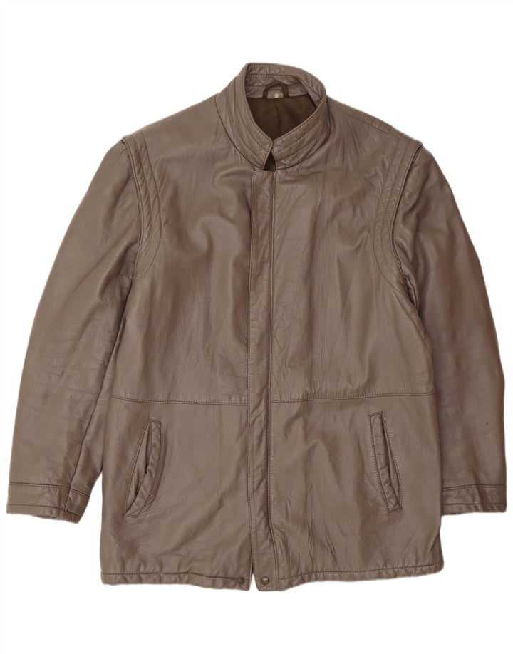 Vintage hombres chaqueta de cuero Reino Unido 40 marrón grande
