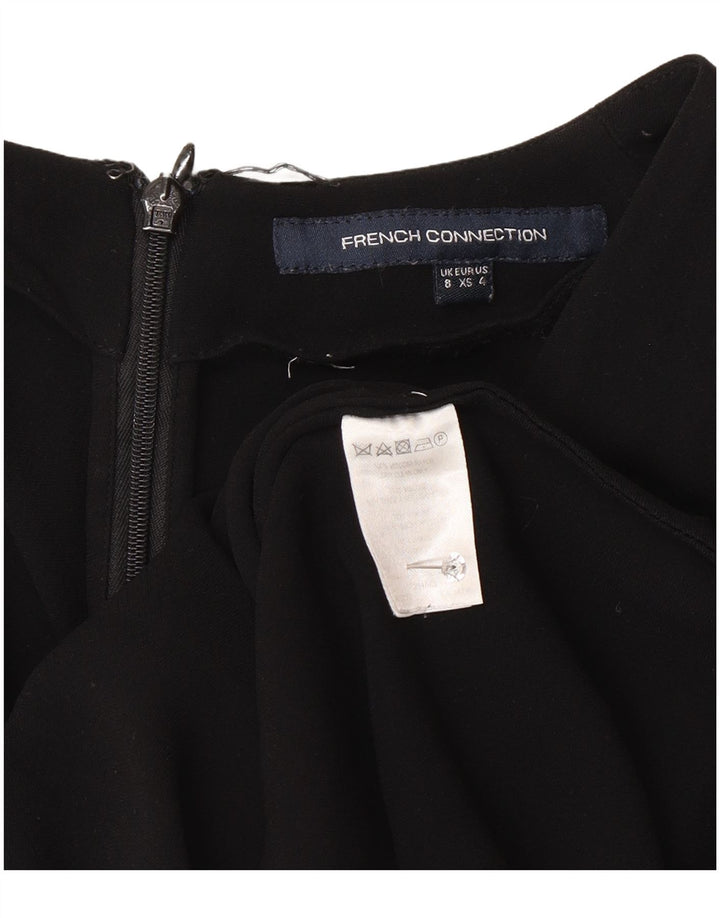 French Connection Blusa cruzada de manga larga para mujer UK 8 Small Negro
