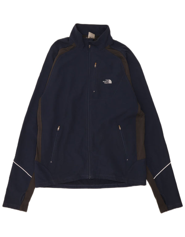 The North Face Chaqueta de chándal para hombre con diseño color block en azul marino mediano