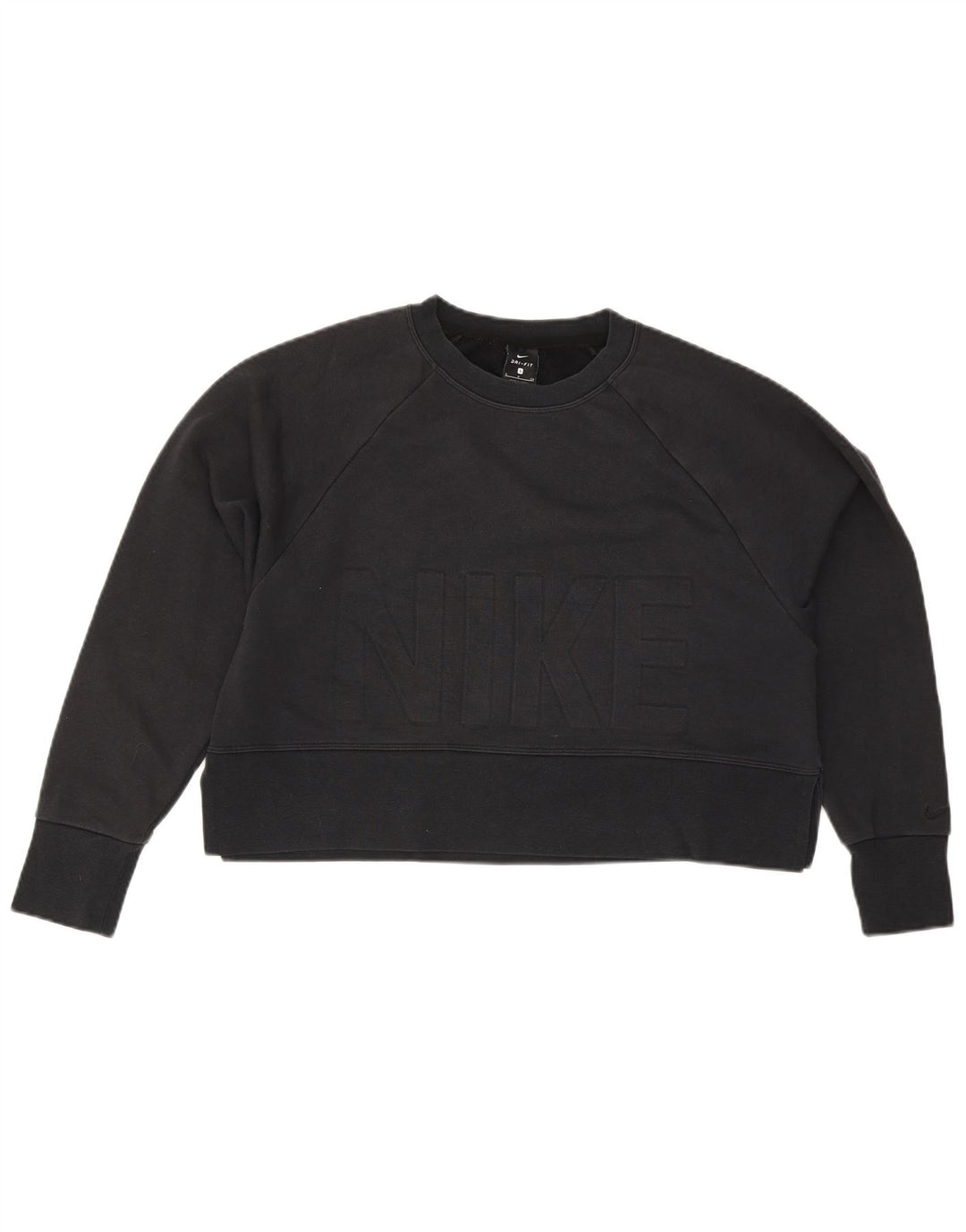 Nike Mujer Oversize Crop Graphic Sudadera Jumper UK 10 Small Negro