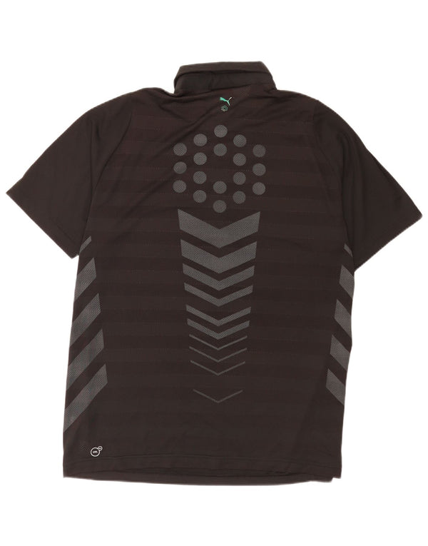 Puma Mens Graphic Polo Shirt Large Black Colourblock Polyester