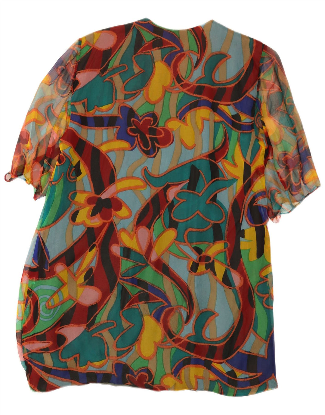 VINTAGE Mujer Patrón Abstracto Shift Vestido Reino Unido 14 Medio Multicolor