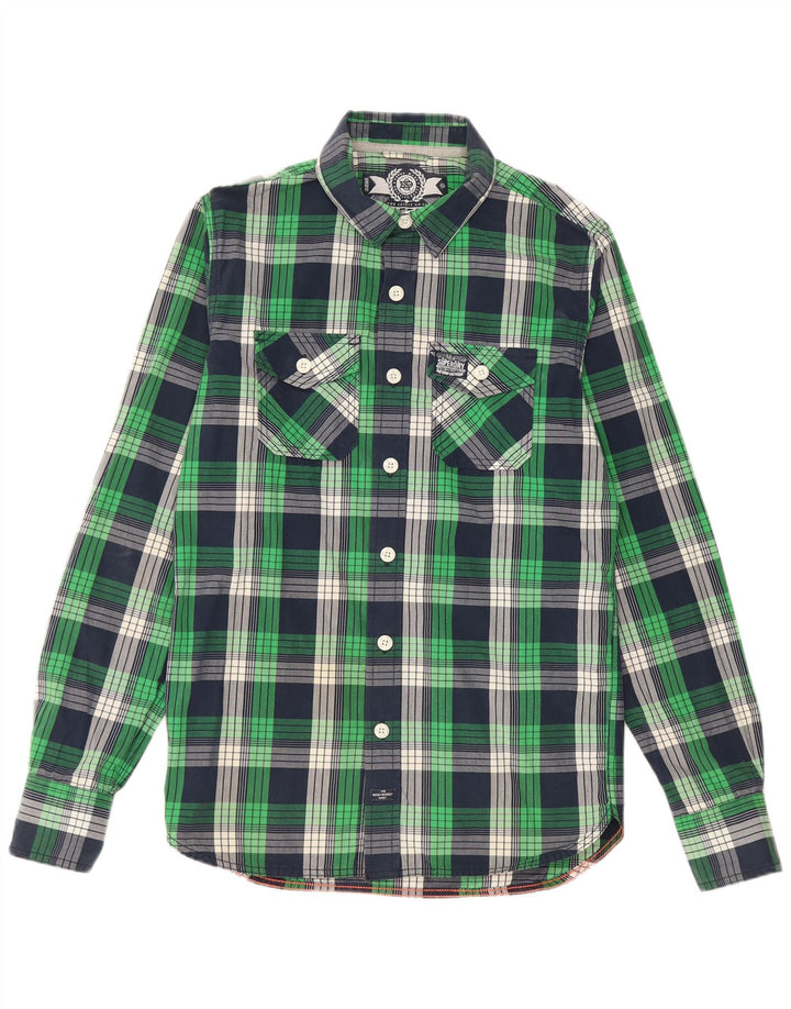 Camisa Superdry Hombre De Algodón A Cuadros Verde Medio