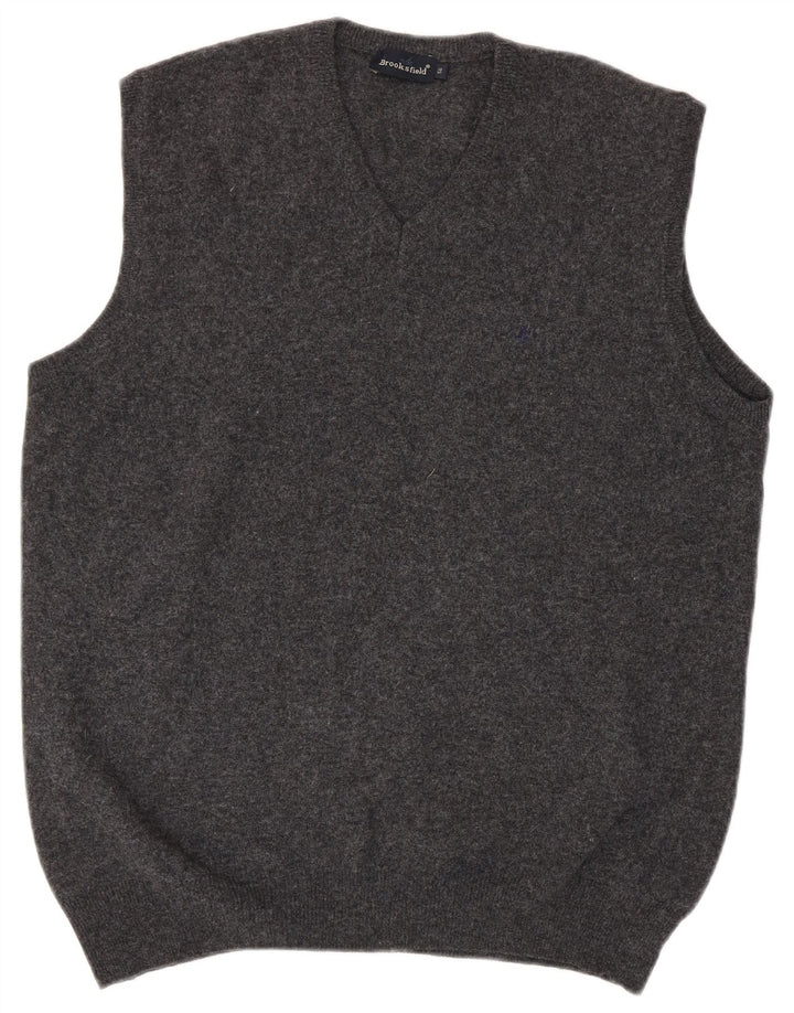 Brooksfield Camiseta sin mangas ajustada para hombre IT 3XL Lana gris