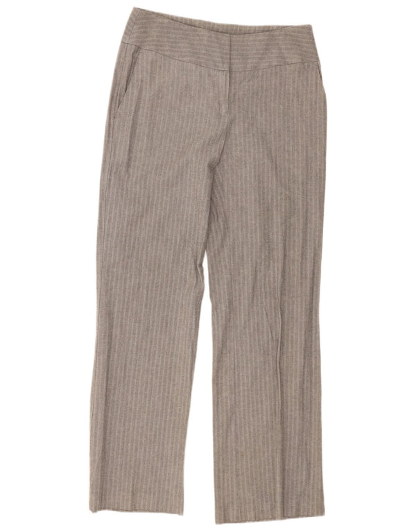 Marks & Spencer Pantalones Chinos para Mujer UK 10 Small W30 L32 Gris Pinstripe