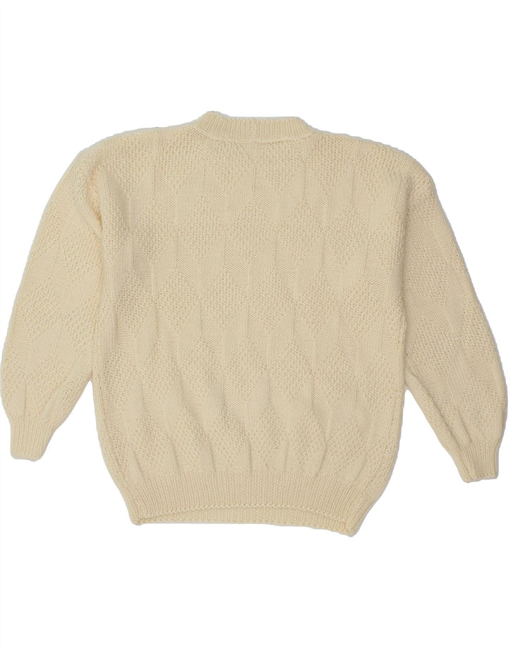 VINTAGE Womens Turtle Neck Jumper Sweater UK 14 Medium Off White Vintage Vintage and Second-Hand Vintage from Messina Hembry 