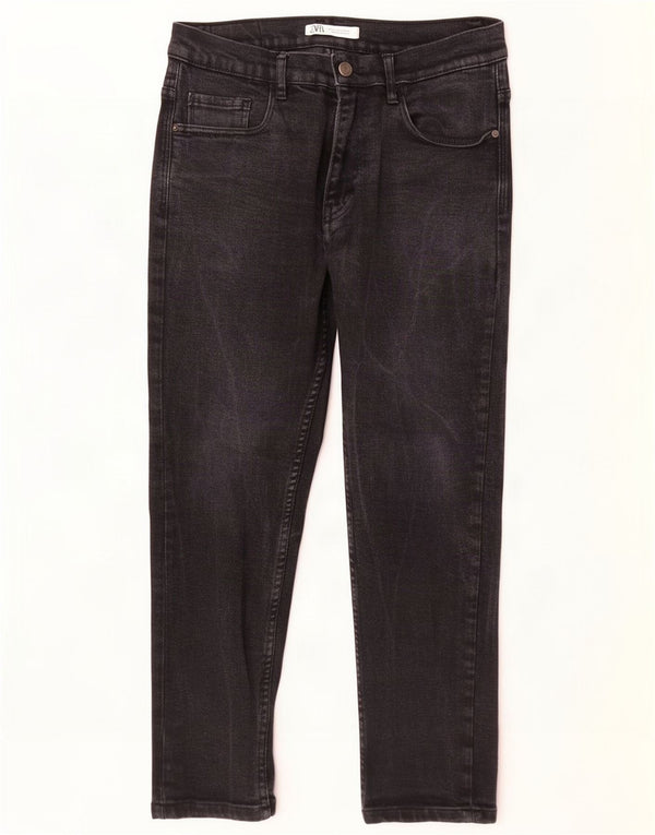 Zara Mens Slim Jeans EU 42 Large W32 L28 Algodón Negro