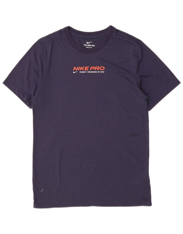 Nike Dri Fit Graphic Camiseta para hombre, talla pequeña, poliéster azul marino