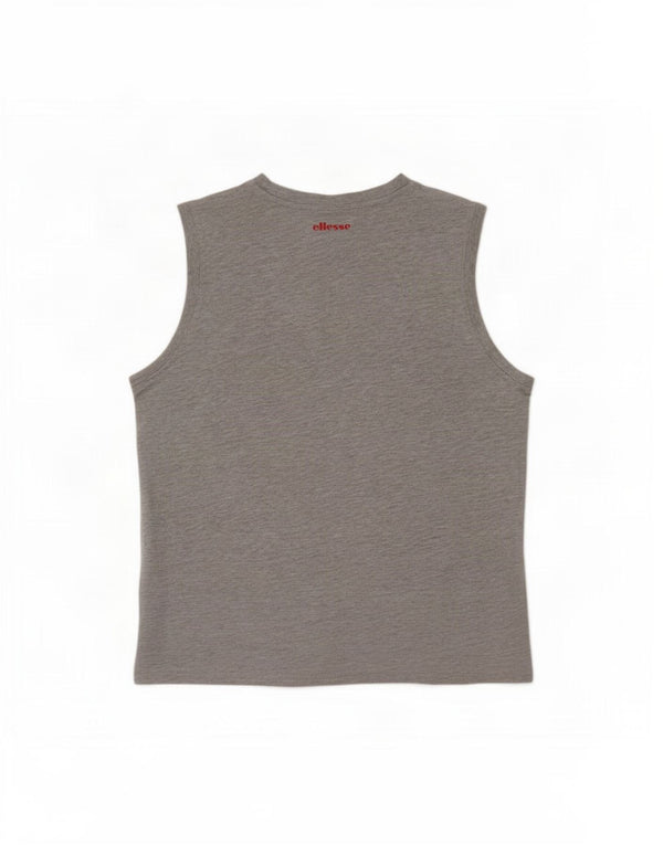 Ellesse Camiseta sin mangas gráfica para mujer UK 40 XL Algodón gris