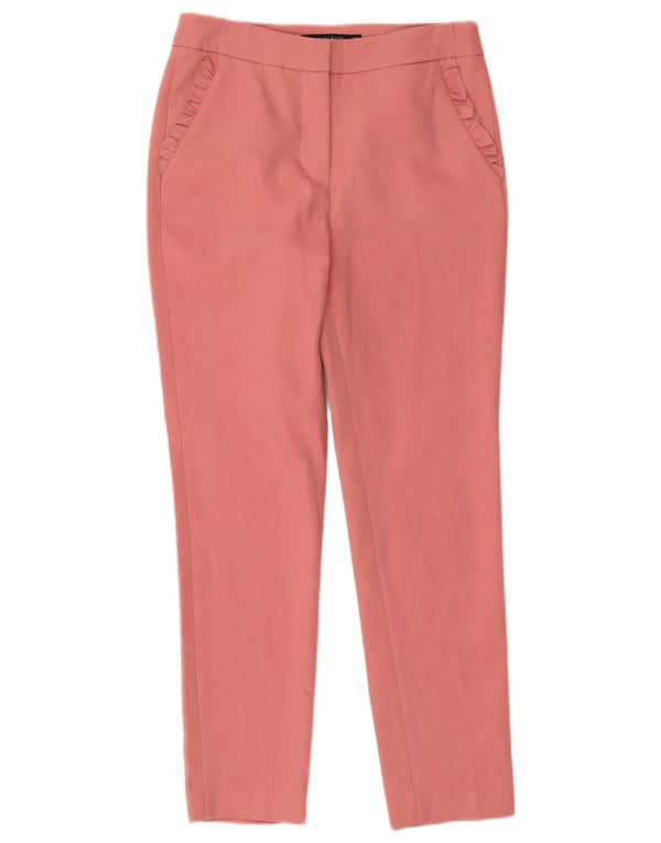 Zara Mujer Pantalón Chino Slim Small W26 L26 Algodón Rosa