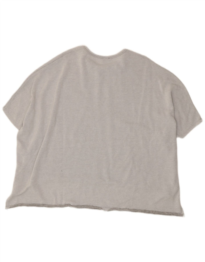 Zara Mujer Trafaluc Camiseta Extragrande UK 44 Poliéster Gris Medio