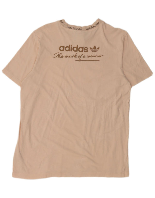 Adidas Hombre Camiseta Gráfica Top Algodón Beige Medio