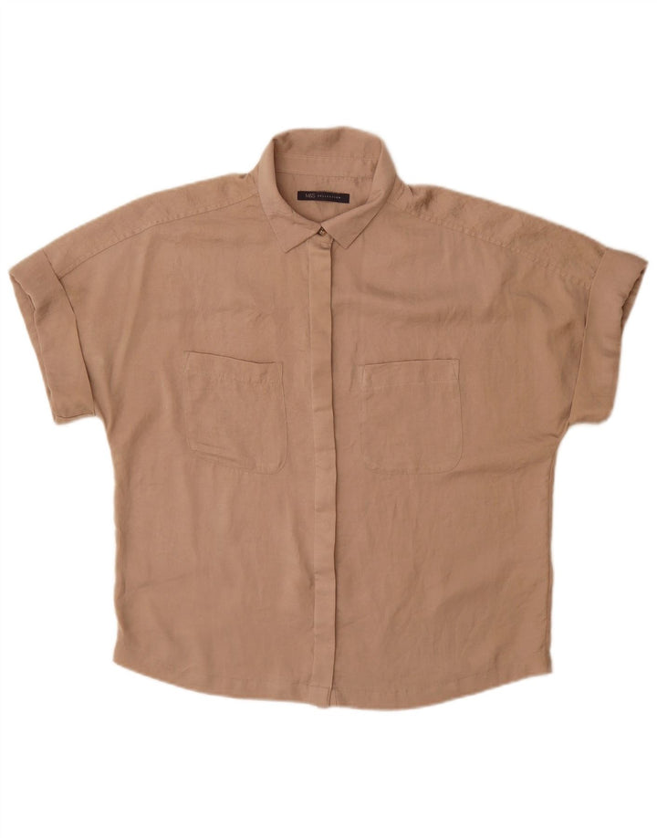 Marks & Spencer Blusa de manga corta para mujer UK 40 Small Brown