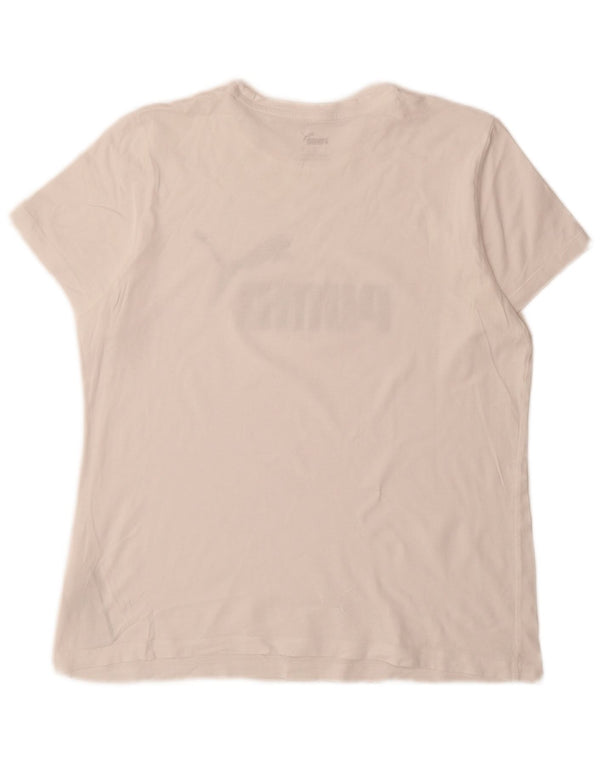 Puma - Camiseta gráfica para mujer, talla 40, talla grande, algodón blanco