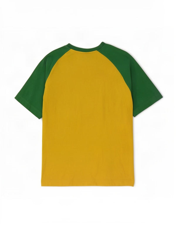 Puma Camiseta gráfica para hombre Top Small Yellow Colorblock