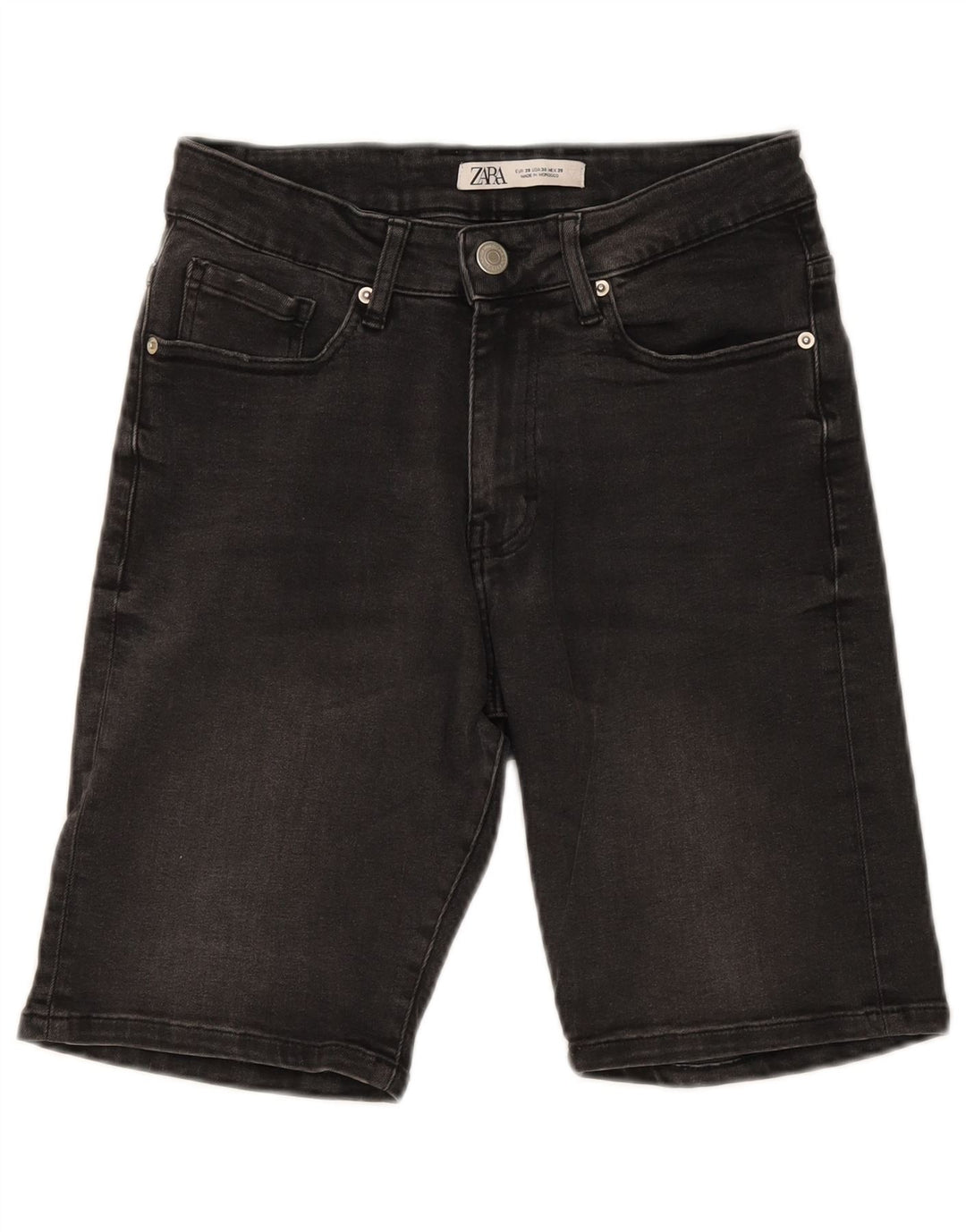 ZARA Pantalones cortos vaqueros para hombre EU 38 Small W30 Gris