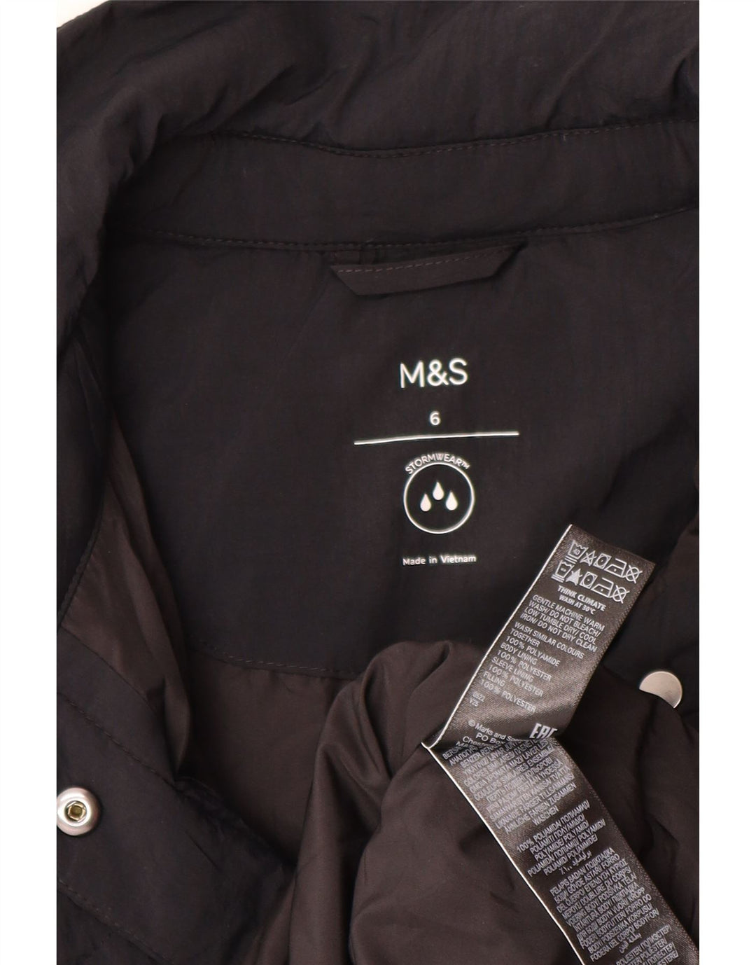 Marks & Spencer Abrigo acolchado extragrande para mujer UK 6 XS Negro