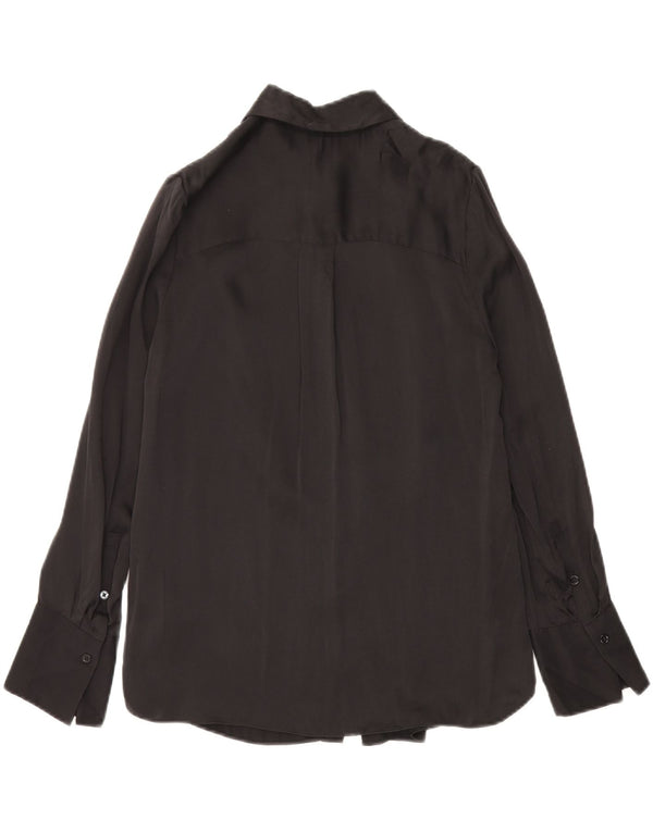 Autograph Camisa formal para mujer UK 6 XS Seda negra