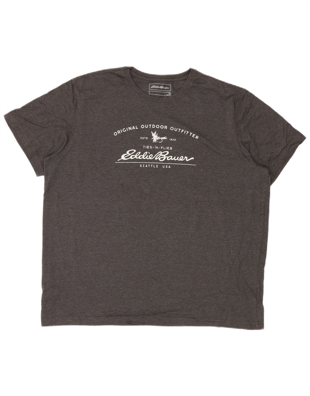 EDDIE BAUER Camiseta gráfica para hombre Top XL Algodón gris
