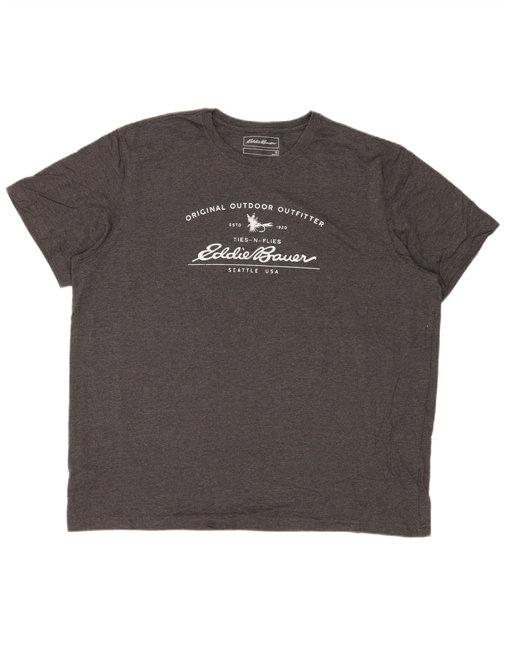 EDDIE BAUER Camiseta gráfica para hombre Top XL Algodón gris