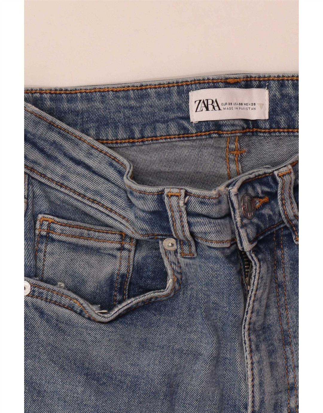 Zara Jeans Acampanados De Tiro Alto Para Mujer EU 38 Small W28 L26 Azul
