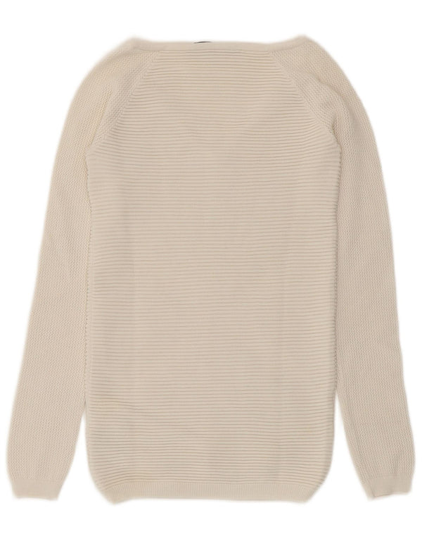 Guess Jersey con cuello en V para mujer UK 4 XS Viscosa blanca