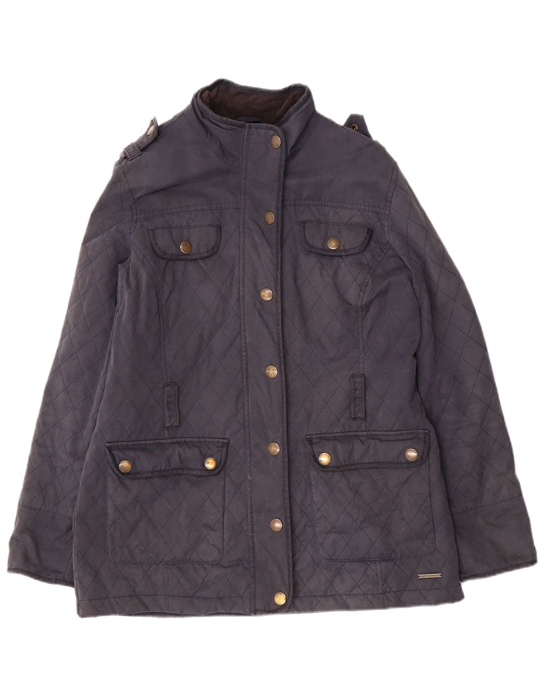 CREW CLOTHING Chaqueta acolchada militar para mujer UK 40 Grande Algodón azul marino