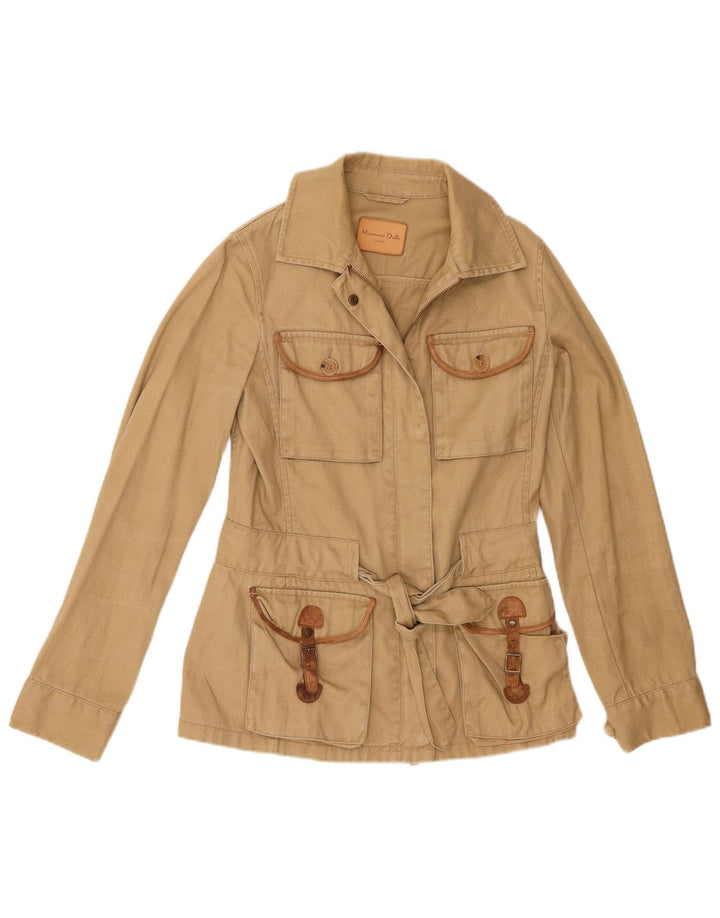 Massimo Dutti Chaqueta Utility Mujer EU 36 XS Caqui Lino