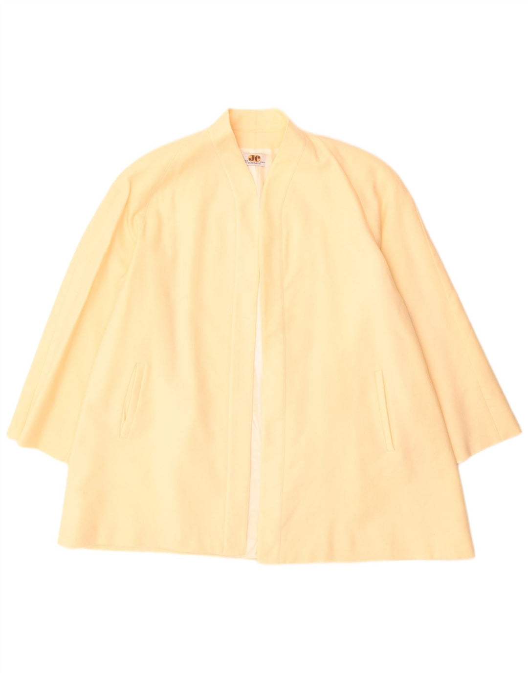 Jean Claude Abrigo abierto para mujer Reino Unido 14 Grande Beige Lana nueva