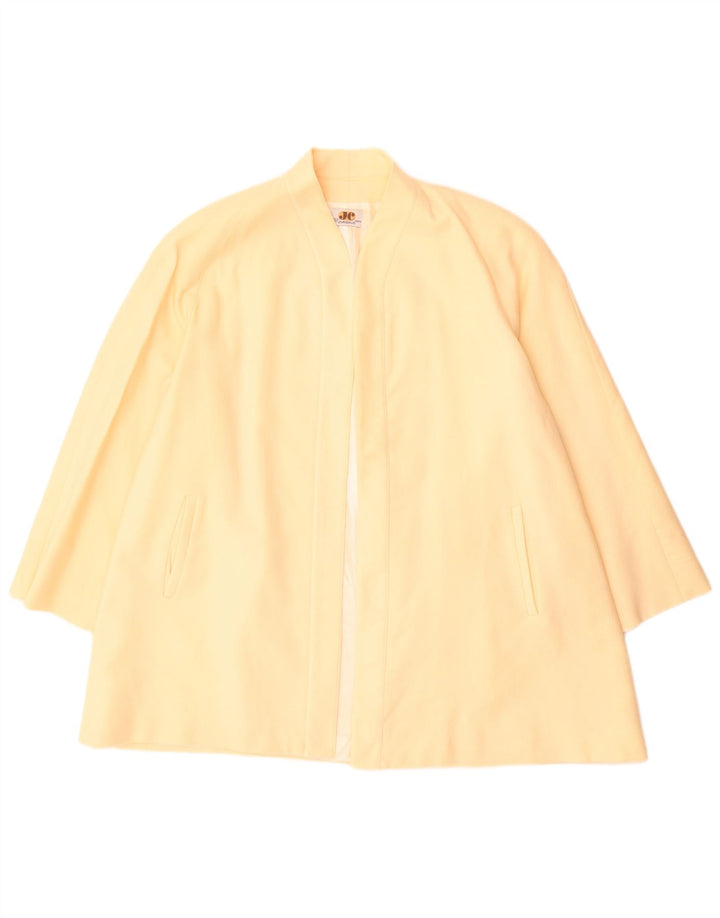 Jean Claude Abrigo abierto para mujer Reino Unido 14 Grande Beige Lana nueva