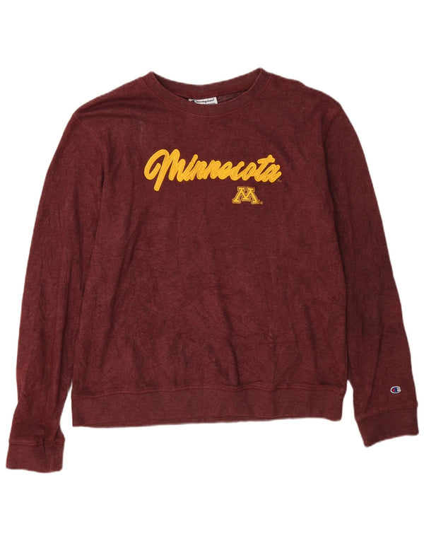 Champion Minnesota Graphic Sudadera Jumper para Mujer UK 46 Large Borgoña