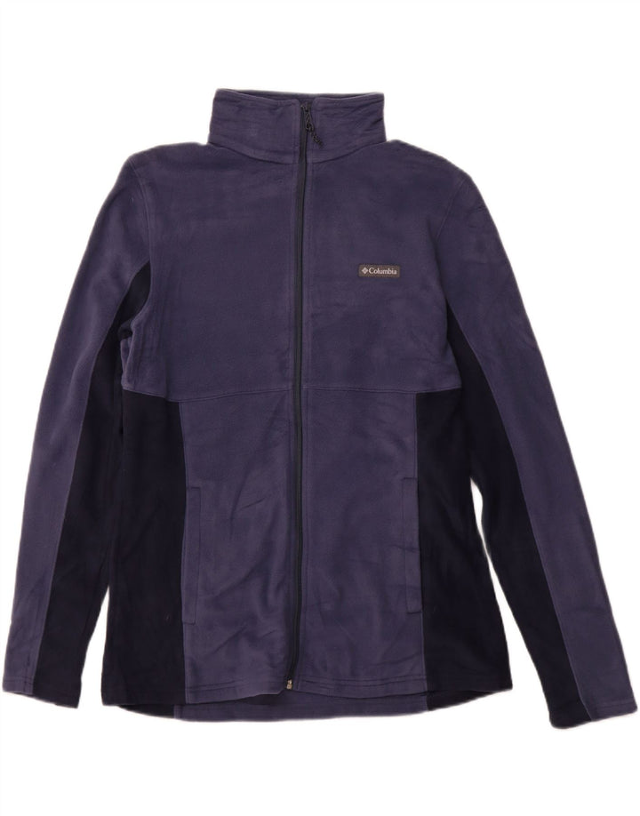 COLUMBIA Womens Fleece Jacket UK 18 XL Blue Colourblock Polyester