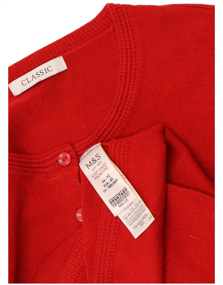 Marks & Spencer - Cárdigan de corte clásico para mujer, talla 40, color rojo mediano