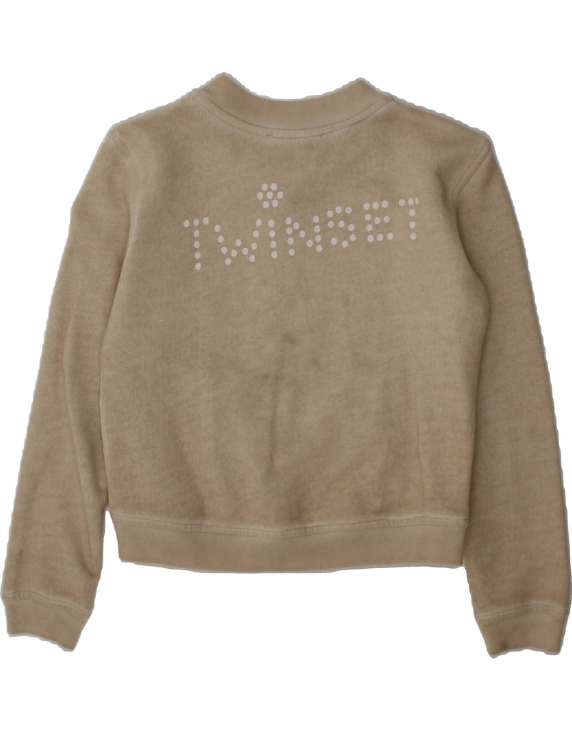 SIMONA BARBIERI Girls Twin-Set Tracksuit Top Jacket 7-8 Years Beige Vintage Simona Barbieri and Second-Hand Simona Barbieri from Messina Hembry 