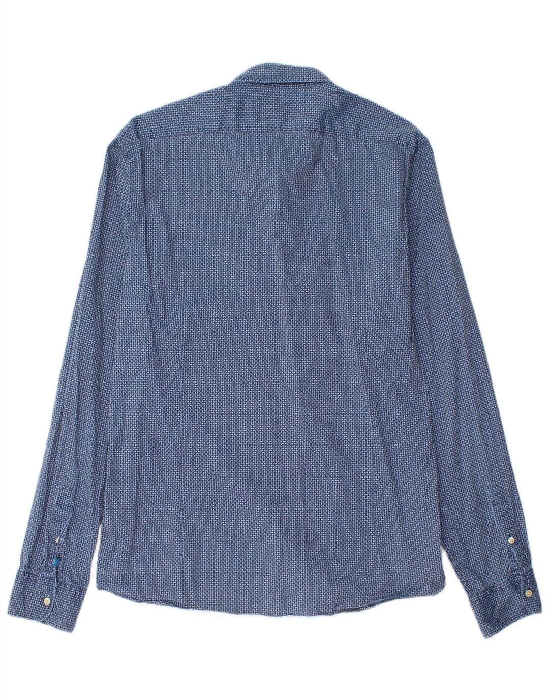 Scotch & Soda Hombre Slim Shirt Large Azul Geométrico Algodón