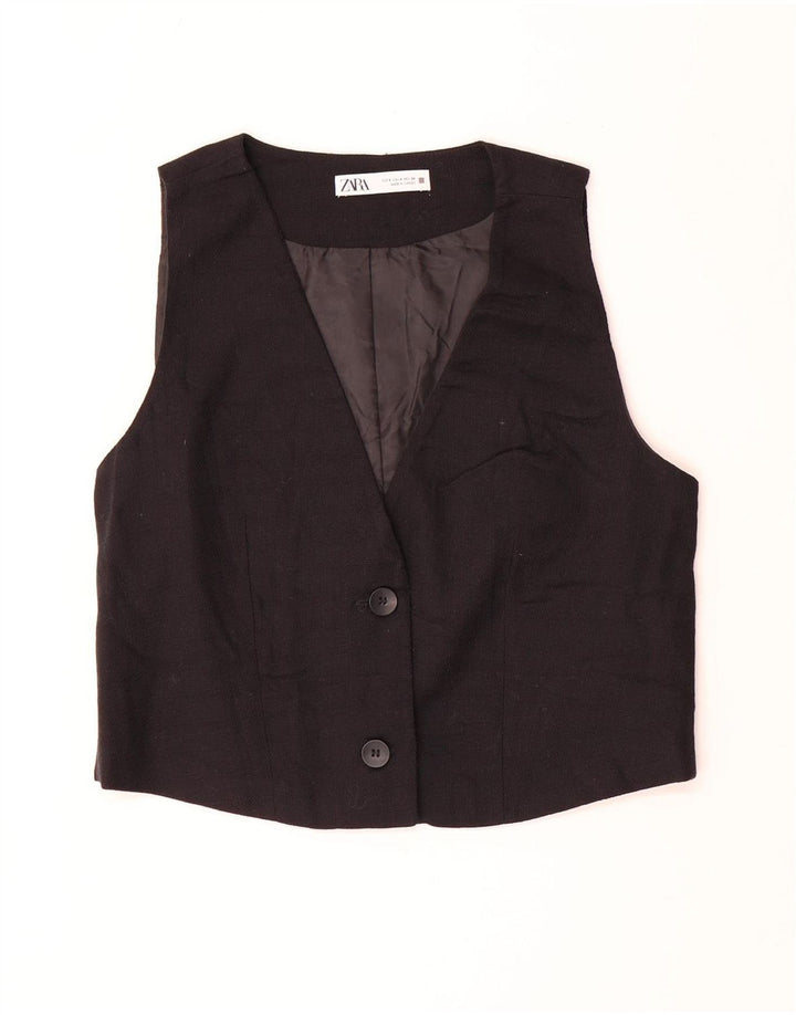 Zara Mujer Chaleco Reino Unido 10 Pequeño Negro
