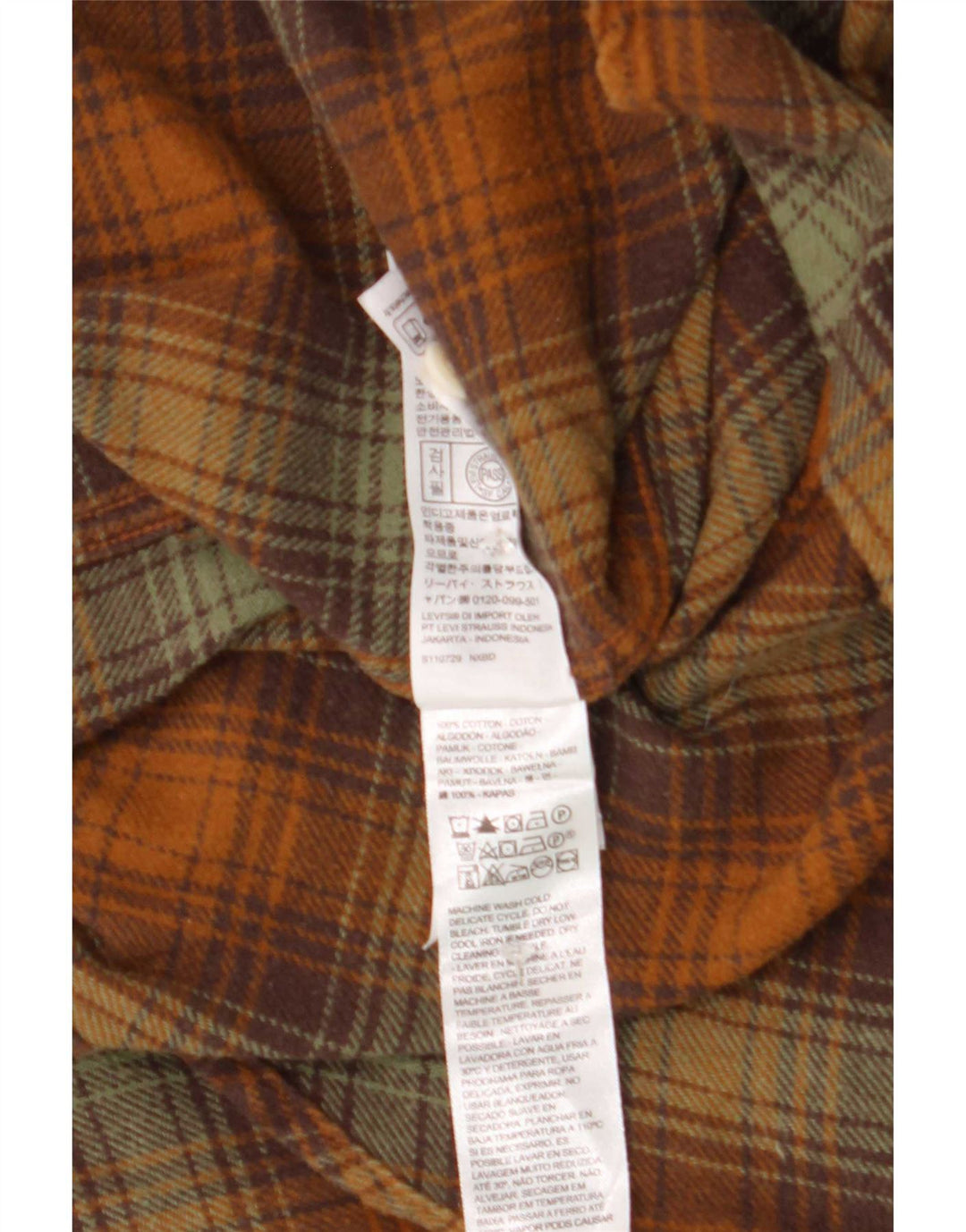 Levi's Hombre Camisa De Franela De Algodón A Cuadros Marrón Medio