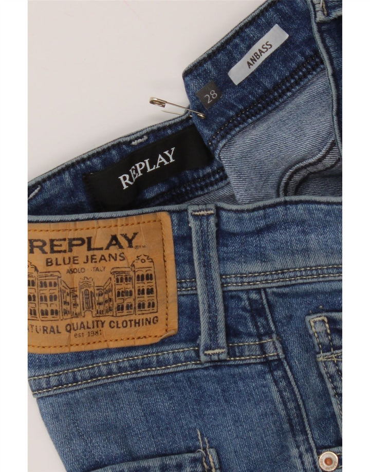 REPLAY Mujer Anbass Skinny Jeans W28 L32 Azul