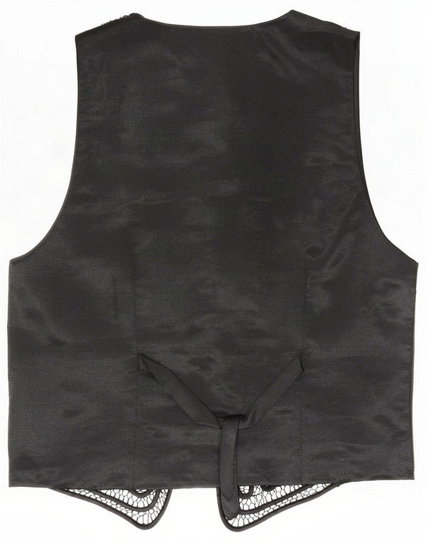 Chaleco vintage con estampado abstracto para mujer UK 44 Medium Black