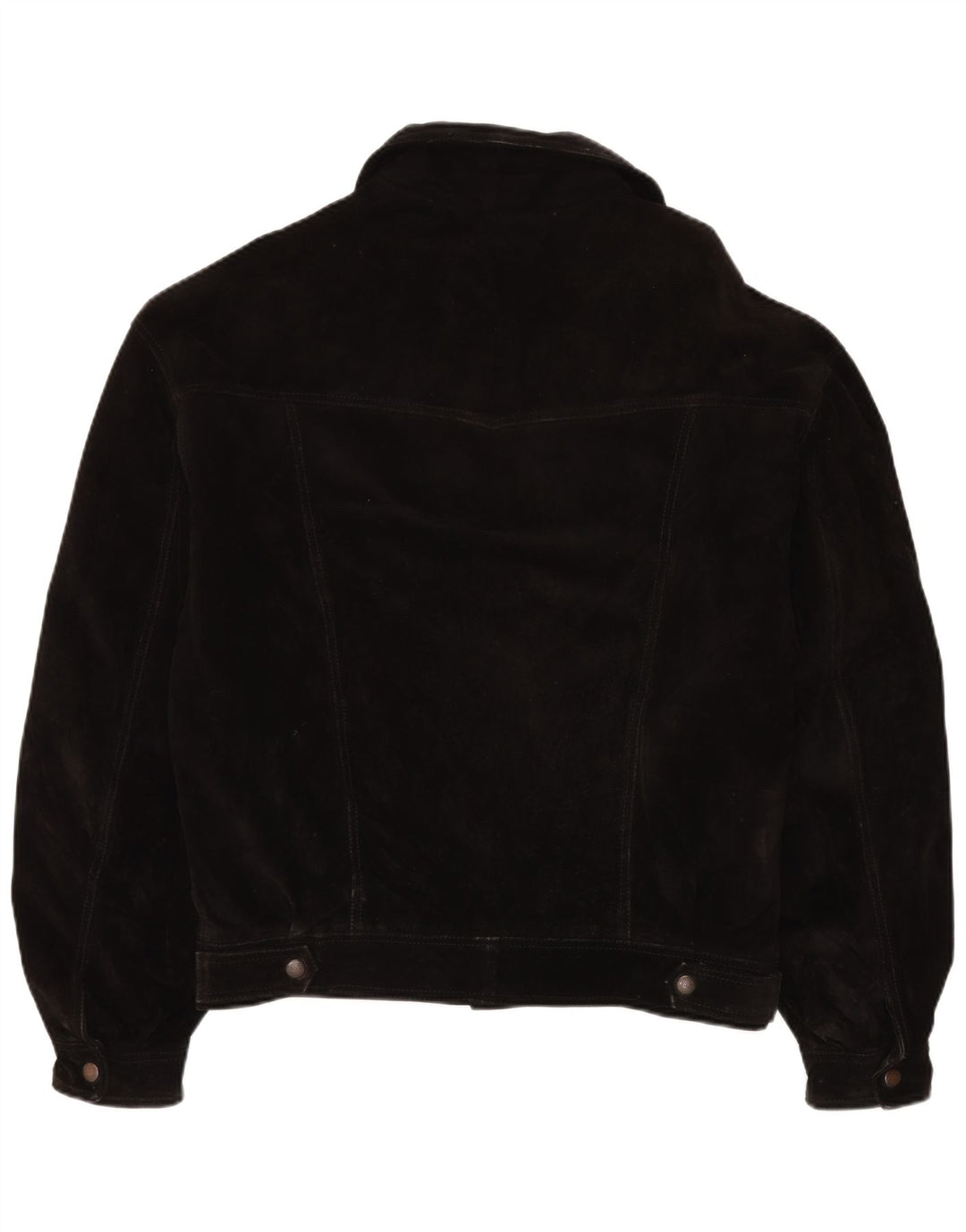 Vintage hombres ante bomber chaqueta IT 50 cuero negro grande
