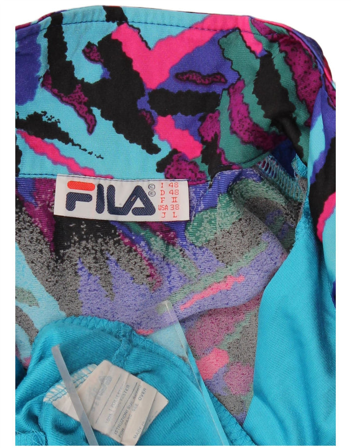Fila Chaqueta superior de chándal para hombre IT 48 Poliéster geométrico azul medio